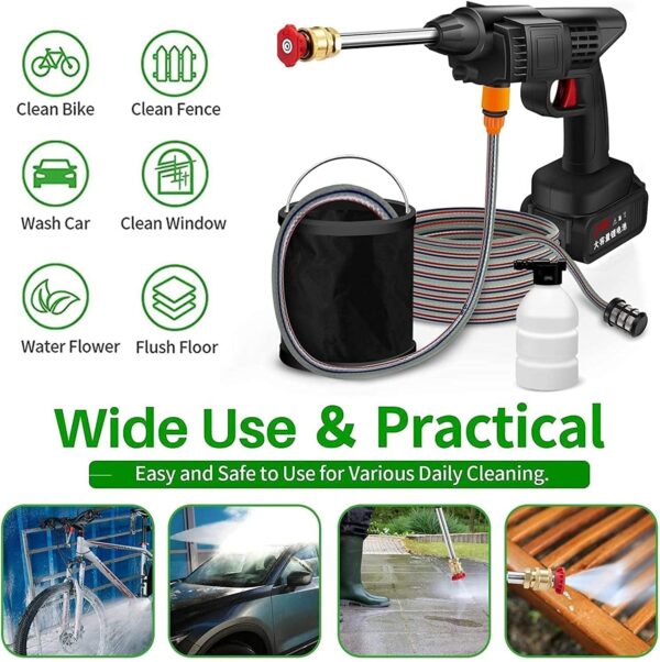 Cordless Portable Wireless High Pressure Car & Bike Water Washer Gun 48V - Image 2