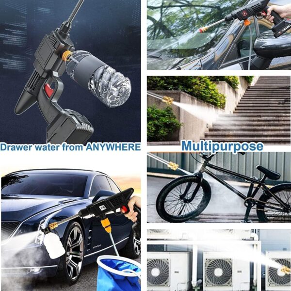 Cordless Portable Wireless High Pressure Car & Bike Water Washer Gun 48V - Image 3